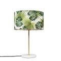 QAZQA, Moderne Messing Tischlampe mit Blattschirm 35 cm - Kaso