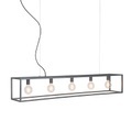 QAZQA, Industrielle Hängelampe grau 5-Licht - Käfig