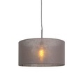 QAZQA, Moderne Hängelampe schwarz mit grauem Schirm 50 cm - Combi 1