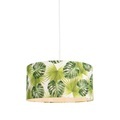 QAZQA, Botanische Hängelampe weiß mit Blattschirm 50cm - Combi 1