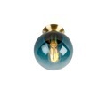 QAZQA, Art Deco Deckenleuchte messing mit ozeanblauem Glaslampenschirm - Pallon