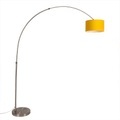 QAZQA, Stahlbogenlampe mit gelbem Schirm 35/35/20 - XXL