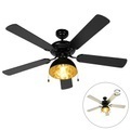 QAZQA, Industriedeckenventilator schwarz - Magna