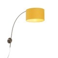QAZQA, Stahlwandbogenlampe mit gelbem Schirm 35/35/20 einstellbar