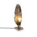 QAZQA, Art Deco Tischlampe Bronze mit Marmorsockel - Blatt