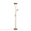 QAZQA, Bronze Stehleuchte mit Leseleuchte inkl. LED und Dimmer - Diva 2