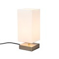 QAZQA, Moderne Tischlampe weiß mit Stahl - Milo