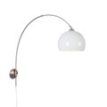 QAZQA, Retro Wandbogenlampe Stahl mit weißem Schirm verstellbar