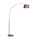 QAZQA, Moderne Stahlbogenlampe mit schwarzem Stoffschirm - Arc Basic