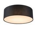 QAZQA, Deckenleuchte schwarz 30 cm inkl. LED - Drum LED