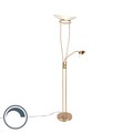QAZQA, Moderne Stehleuchte Bronze inkl. LED und Dimmer - Lexus