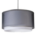 QAZQA, Moderne Hängelampe mit Lampenschirm schwarz / weiß 47/25 - Duo