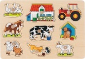 goki, goki Steckpuzzle Bauernhof I, 9 Teile