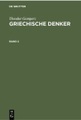 De Gruyter, Theodor Gomperz: Griechische Denker / Theodor Gomperz: Griechische Denker. Band 2