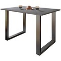 MID.YOU, Schreibtisch Lona 140/80/76 cm Anthrazit, Schwarz