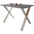 MID.YOU, Schreibtisch Lona 160/80/76 cm Anthrazit, Silberfarben