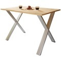 MID.YOU, Schreibtisch Lona 160/80/76 cm Silberfarben, Honigeiche