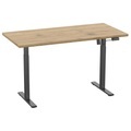 MID.YOU, Schreibtisch E-Lona 110/50/71 cm Schwarz, Honigeiche
