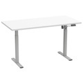 MID.YOU, Schreibtisch E-Lona 160/80/71 cm Weiss, Silberfarben