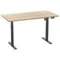 MID.YOU, Schreibtisch E-Lona 160/80/71 cm Schwarz, Sonoma Eiche