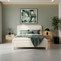 Bessagi Home, Polsterbett Xirelia Elfenbein Ca. 160x200 Cm 160/200 cm Elfenbein