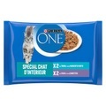 Purina One, Sparpaket Purina ONE Junior 12 x 85 g - Indoor Thunfisch und Kalbfleisch