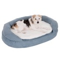 zooplus Exclusive, Hundebett Memory oval, grau-blau - L 100 x B 65 x H 22 cm