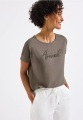 STREET ONE, STREET ONE Shirttop, mit Wording-Stickerei