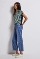 STREET ONE, STREET ONE Shirttop, mit gemusterter Front aus Viskose und V-Ausschnitt
