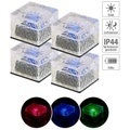 Lunartec, Lunartec 4er-Set Solar-RGB-LED-Glasbausteine, Dämmerungsssensor, 7 x 5,4 x 7 cm