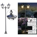 Royal Gardineer, Royal Gardineer Solar-LED-Gartenlaterne, 2 flammig, PIR- & Dämmerungssensor, 600 Lumen