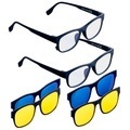 Pearl, Pearl 2er-Set 3in1-Bildschirm-Brillen mit Sonnen- und Nachtsicht-Aufsatz