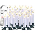 Lunartec, Lunartec FUNK-Weihnachtsbaum-LED-Kerzen mit  FUNK-Fernbedienung, 30er-Set, weiss
