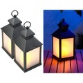 Lunartec, Lunartec 2er Pack LED-Laterne mit realistischem Flammenspiel und Timer