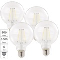 Luminea, Luminea 4er Pack LED-Filament-Birne, E27, A++, 6 W, 806 lm, 360°