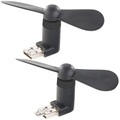 Callstel, Callstel 2er-Set Mini-Ventilatoren, USB & Micro-USB-Stecker für PC & Co.