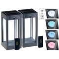 Lunartec, Lunartec 2er-Set Outdoor-Solar-Laternen, RGB+W-LEDs, Fernbedienung, 80 lm, 1 W