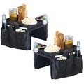 Infactory, infactory 2er-Set Sofa-Organizer: 5 Taschen & Ablagefläche für Snacks & Getränke