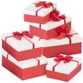 Your design, Your Design 6er-Set edle Geschenk-Boxen mit roter Schleife, 3 verschiedene Grössen