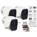 VisorTech, VisorTech 3er-Set IP-HD-Überwachungskameras mit App, IP65, bis 6 Monate Laufzeit