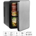 Rosenstein & Söhne, Rosenstein & Söhne Mini-Kühlschrank mit Warmhalte-Funktion, Edelstahlfront, 12/230 V, 4 l