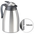 Rosenstein & Söhne, Rosenstein & Söhne Doppelwandige Edelstahl-Vakuum-Isolierkanne m. Ausgiesstaste, 1,5 Liter