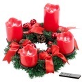 Britesta, Britesta Adventskranz, rot, 4 rote LED-Kerzen mit bewegter Flamme