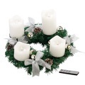 Britesta, Britesta Adventskranz, silbern, 4 weisse LED-Kerzen mit bewegter Flamme