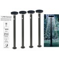 Lunartec, Lunartec 4er-Set Premium-LED-Solar-Wegeleuchte, PIR-Sensor, Nachtlicht, 600 lm