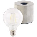 Lunartec, Lunartec Dekorative Beton-Tischleuchte mit LED-Filament-Birne, E27, A++