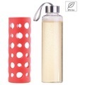 Pearl, Pearl Trinkflasche aus Borosilikat-Glas, rote Silikonhülle, 550 ml, BPA-frei