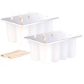 Rosenstein & Söhne, Rosenstein & Söhne Eis-am-Stiel-Bereiter mit 8 Eisformen und 24 Holzstielen, 2er-Set