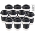 Pearl, Pearl 10er-Set Coffee-to-go-Becher, Deckel, 350 ml, doppelwandig, BPA-frei