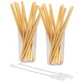 Rosenstein & Söhne, Rosenstein & Söhne 24 Bambus-Trinkhalme 220 mm, wiederverwendbar, mit Reinigungsbürste